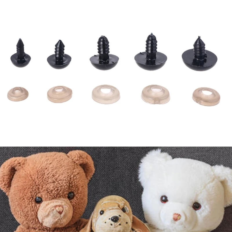 

500pcs Black Plastic Doll Eye Safety Eyes for Bear Stuffed Toys Snap Animal Scrapbooking Puppet Dolls DIY Craft L4MC