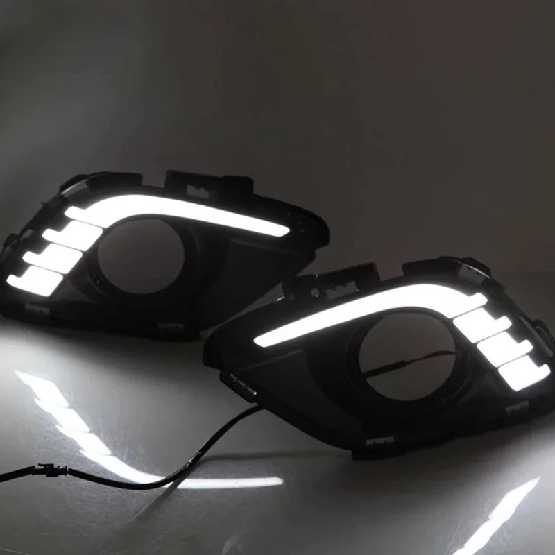 Поворотный сигнал и затемнение стиль реле 12 в Led автомобиль Drl дневные ходовые огни с отверстием противотуманной фары для Mazda 6 Atenza 2013