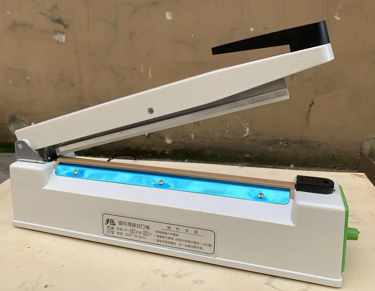 Manual Impulse Sealer Heat Plastic Bag Sealing Machine With Date Code Mold Metal Case 8mm Wide 300mm Seal Length Free Shipping | Бытовая