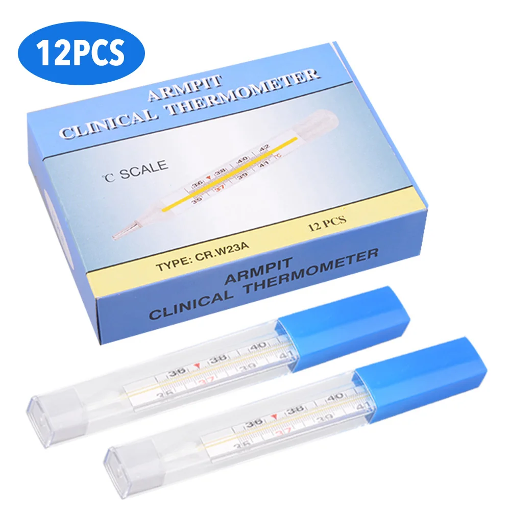 Медицинский ртутный термометр стеклянный градусник для измерения температуры