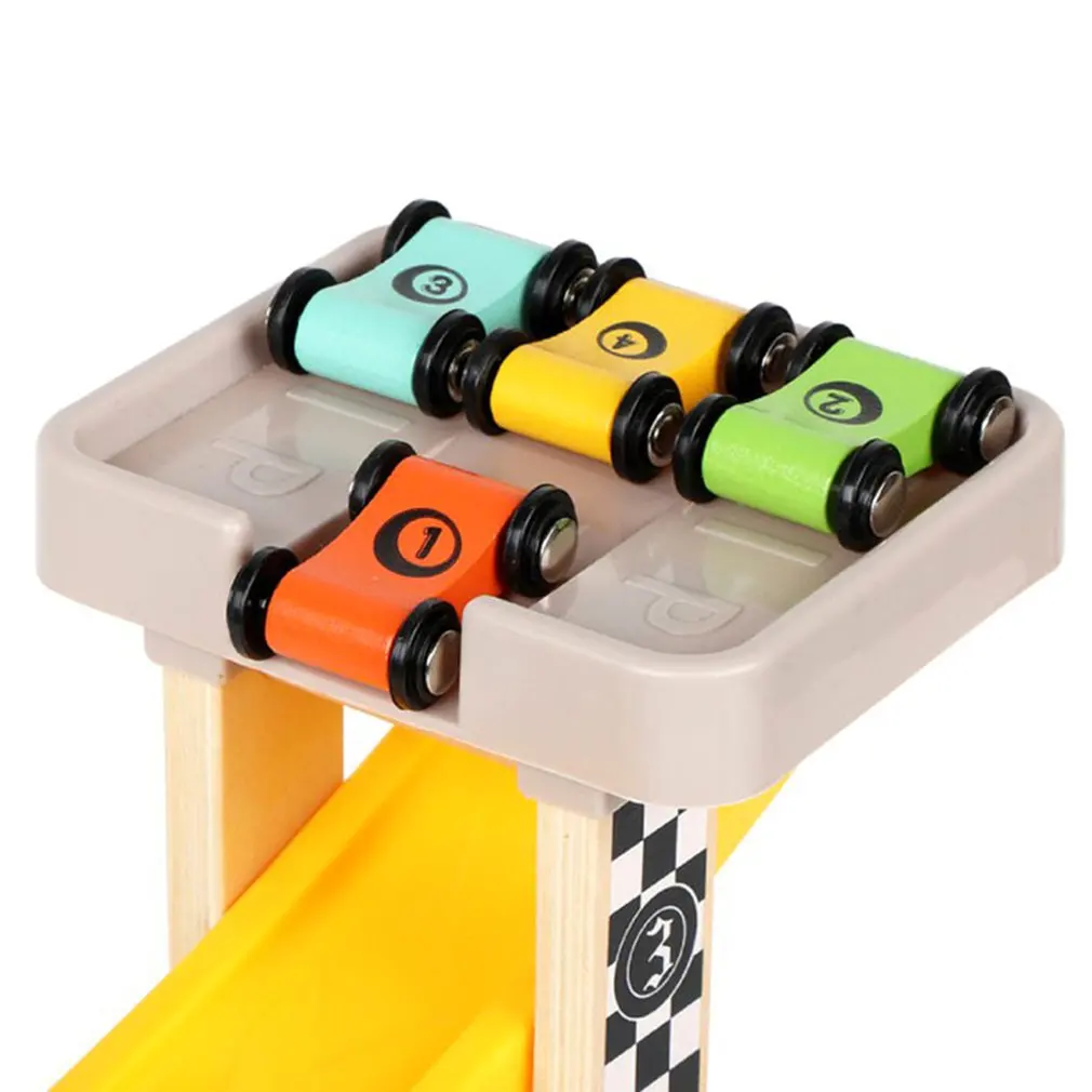 Деревянный трек игрушки для автомобиля скользящие автомобили гоночный 4-слойный