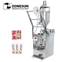 zonesun automatic liquid chili paste oil sauce filling honey seasoning water hot pot material filling sealing packing machine