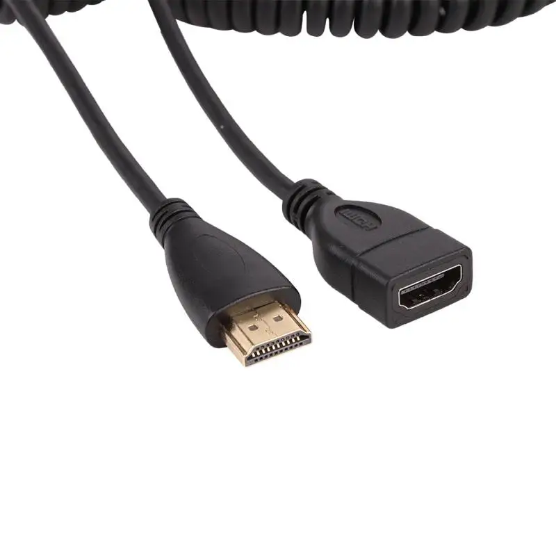 HDMI на правый угол мини микро Hdmi весна локон гибкий кабель V1.4 DSLR HD видео кабели |