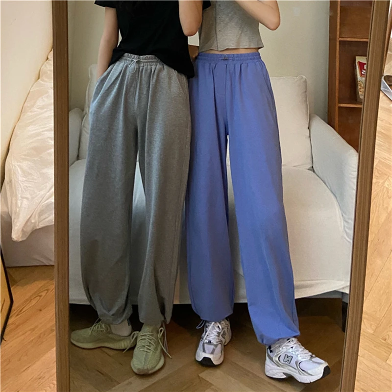 

Womens Spring Summer Pants Solid Elastic Waist Solid Color Harem Trousers Soft High Quality For Female Ladys