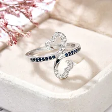 Hollow Butterfly-shaped Charming Silver Color Wedding Bride Rings Women Jewelry White Rings Size 6-10 Cubic Zirconia Ring