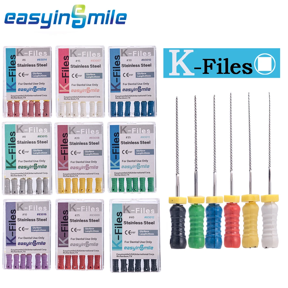 10 упаковок стоматологических Эндодонтических K-файлов EASYINSMILE корневой канал из