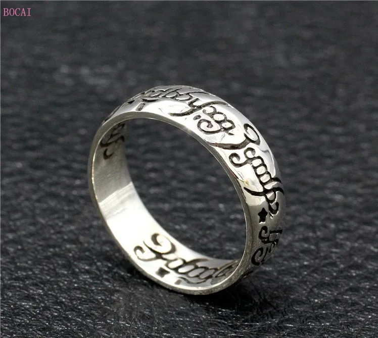 Кольцо King Ring S925 чистое серебро ручная реставрация пленка с надписью the lord ofe кольца модные указательный палец для мужчин и женщин