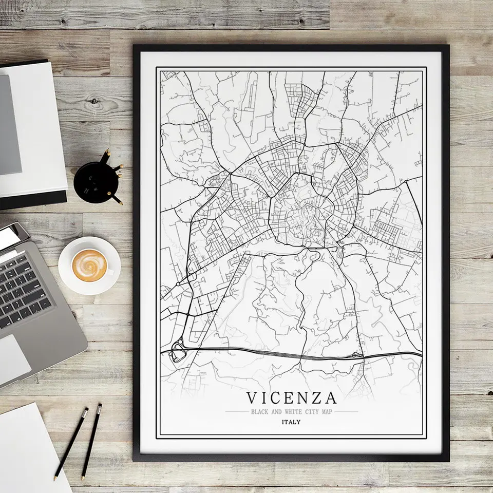 Итальянский настенный плакат черно белого цвета в скандинавском стиле для