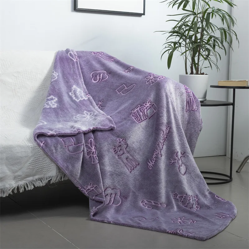 New Design Purple Luminous Blanket Magic Glow In The Dark Night Fluorescent Blanket Christmas Gift for Kids