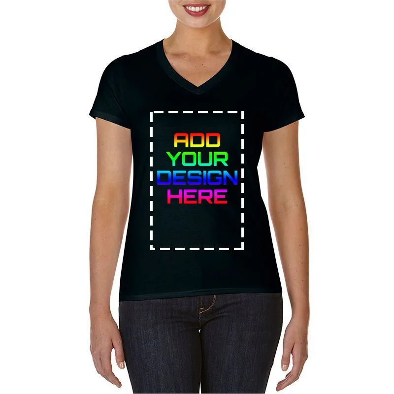 Женская хлопковая футболка высокого качества с коротким рукавом на заказ