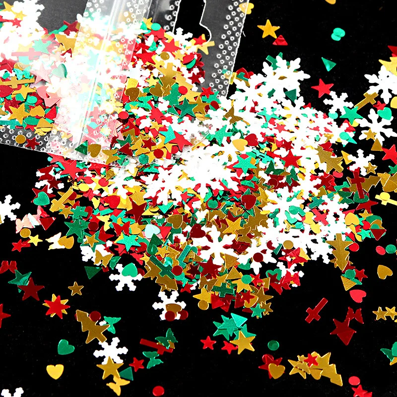

Winter 2021 Snowflake Shape Nail Art Sequins Holographic Laser Nail Major Decoration Accessories for Christmas Manicure Design