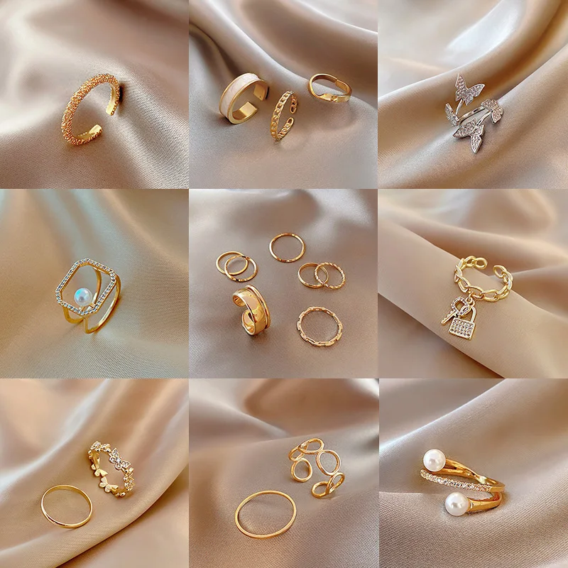 

Vintage Bohemia Rings Set Finger Rings Elegant Simplicity Stackable Rings Fashion Jewelry Knuckle Rings for Women and Girl