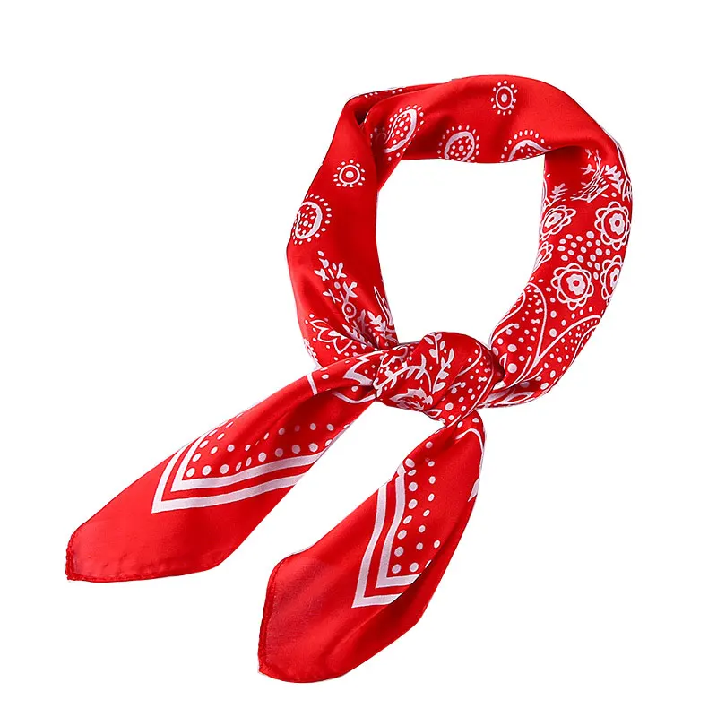 Женская Маленькая шаль 70*70 см женский Шелковый атласный шарф для волос повязка на