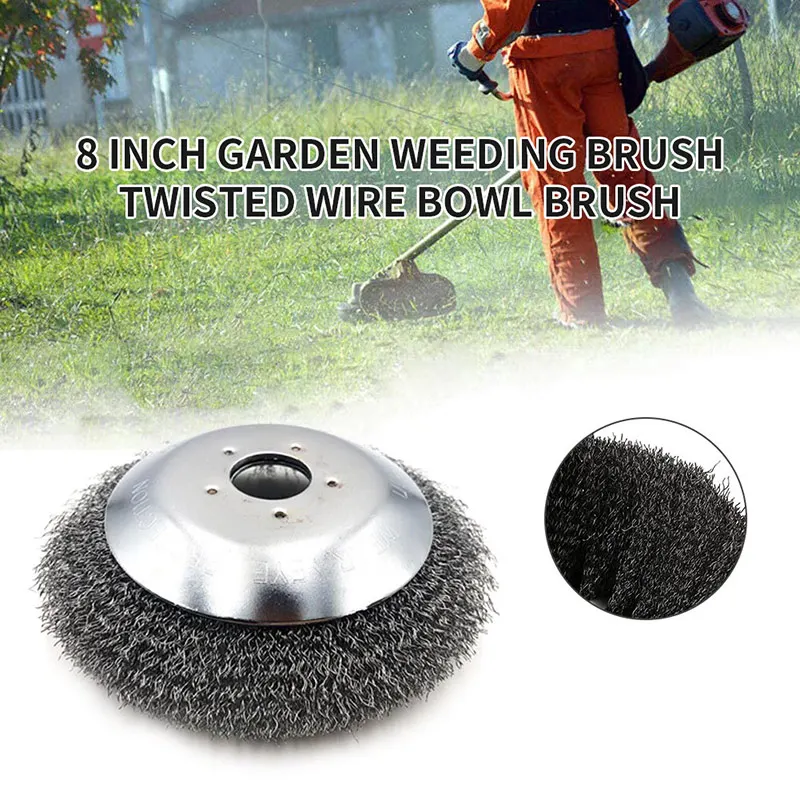 

Steel Wire Wheel Garden Brush Lawn Mower Grass Eater Trimmer Brush Cutter Tools Garden Grass Trimmer Head Weed Brush