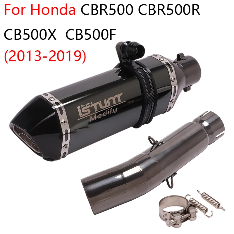 

For Honda CBR500 500R CB500X CB500F Motorcycle Exhaust Tip Escape DB Killer Muffler Tube Mid Link Pipe 2013-2019 14 15 16 17 18