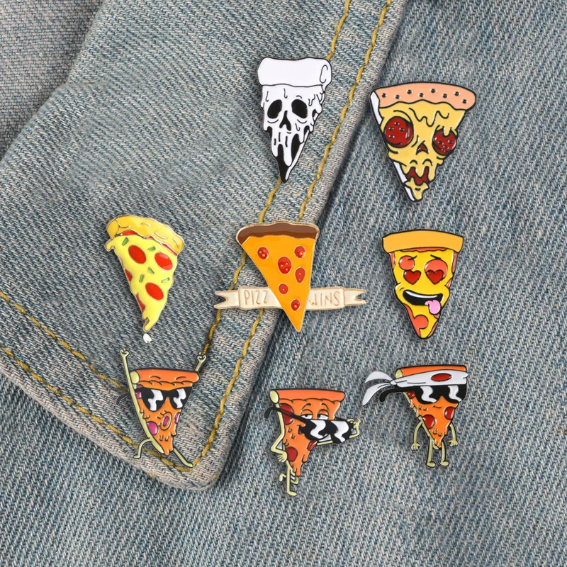 Пицца выиграет забавные дизайнерские значки Броши серии пиццы прекрасный
