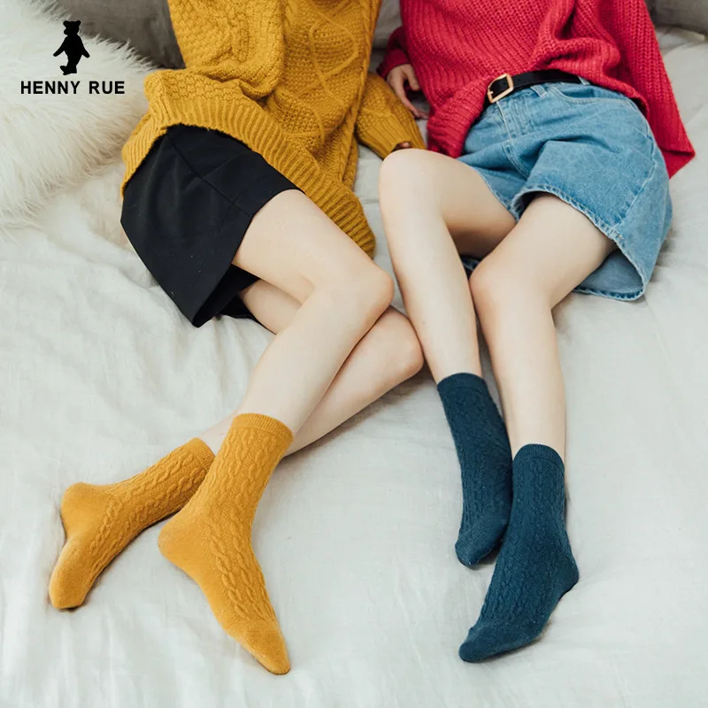 Новинка 2019 высококачественные Разноцветные толстые шерстяные груды носков 34 см