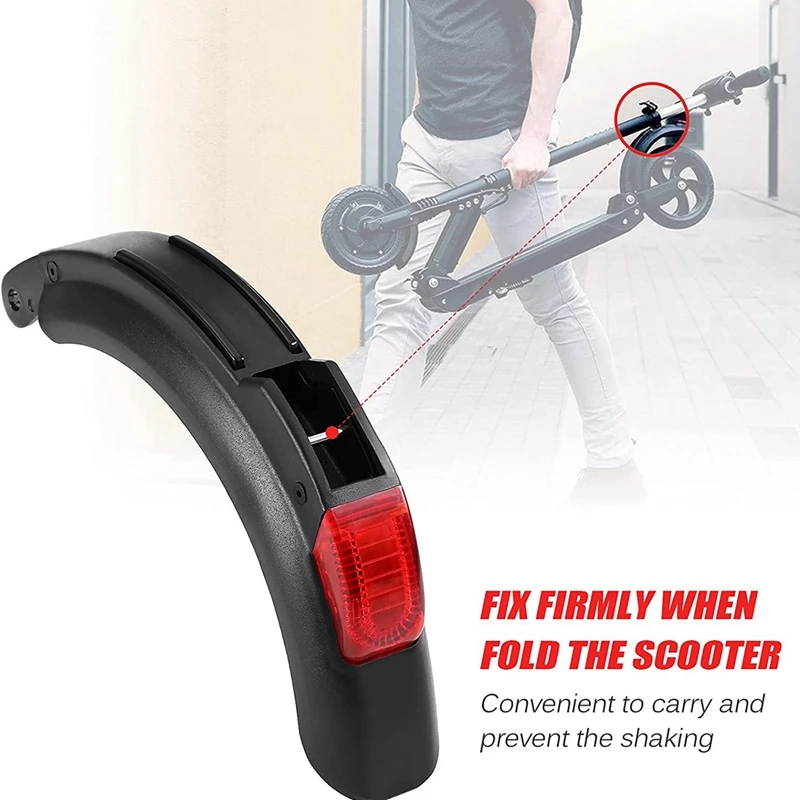 

Electric Scooter Rear Fender with Warning Light Mudguard Lamp LED Brake Tail Light for Kugoo