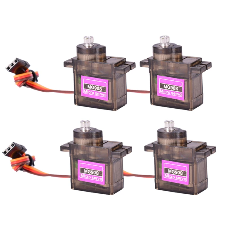 Servo Digital de engranaje de Metal para helic&oacute;ptero, avi&oacute;n, barco, coche, Robot teledirigido, MG90S, 9g, 4 unids/lote-4