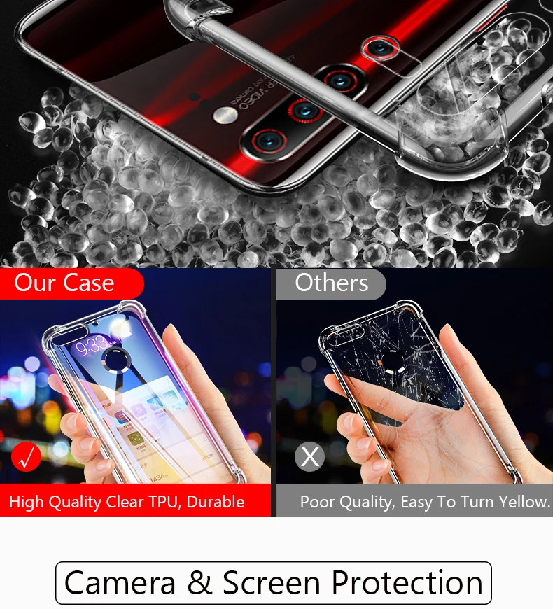 Роскошный противоударный прозрачный чехол-подушка безопасности для Lenovo Z6 Pro