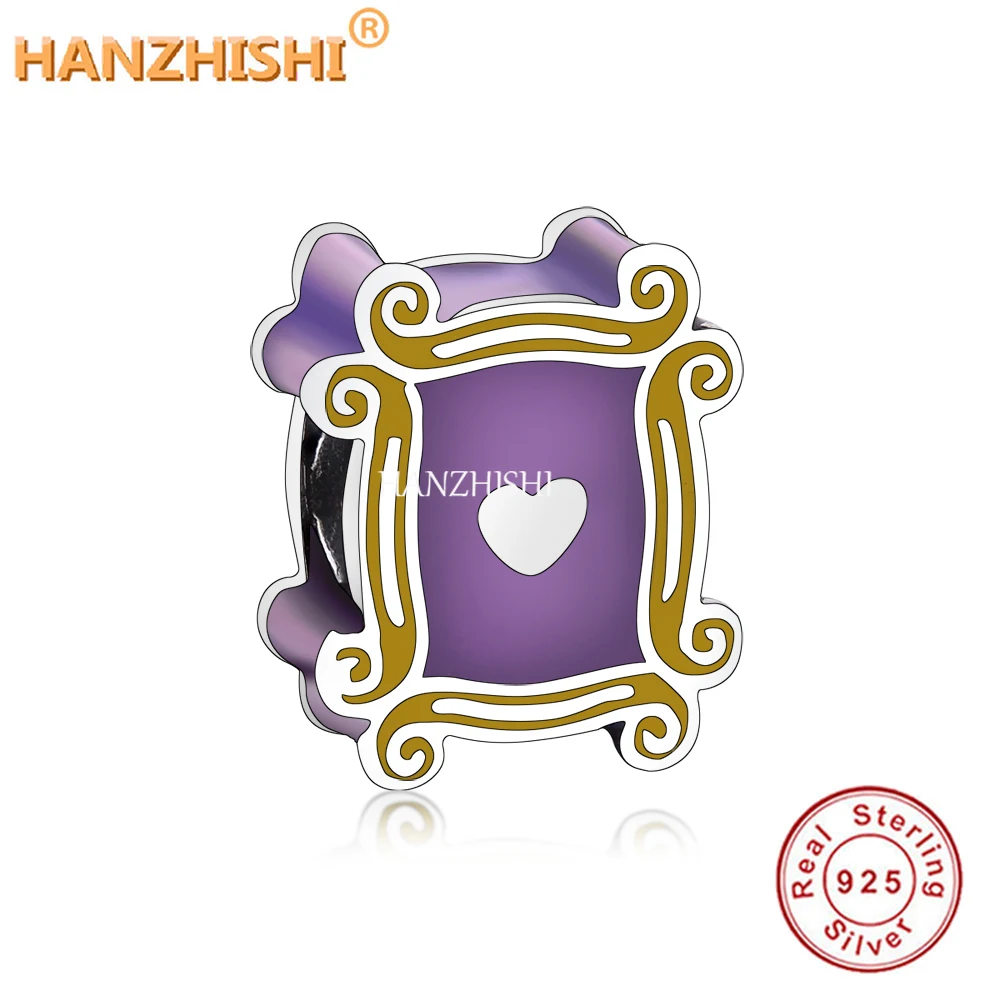 

2021 Bijoux Femme 925 Sterling Silver Purple Yellow Beads Charms Fit Original Brand Charm Bracelet Necklace Jewelry Making