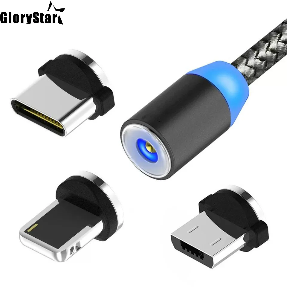 New Magnetic Cable Nylon Micro USB Cord Cabo 1M/2A Charging Wire Magnet Type-C For Android Type C | Электроника