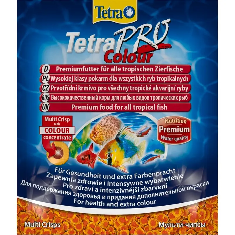 TetraPro Colour (чипсы) для любых видов тропических рыб 12 г.|Корм рыб| |