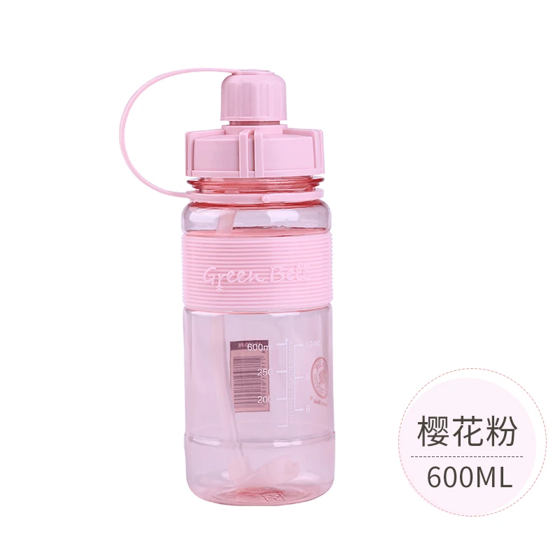 Бутылка для воды большой емкости с соломинкой Спортивная Минималистичная