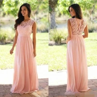 elegant lace coral bridesmaid dresses 2019 jewel sleeveless wedding guest dress zipper chiffon cheap formal maid of honor gown