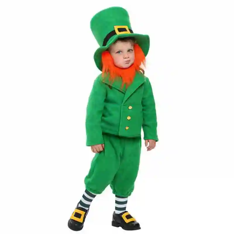 

Children Christmas Irish Green Elf St. Patrick Cosplay Costume Folk Festival Party Halloween Child Costumes For Kids Boys Girls