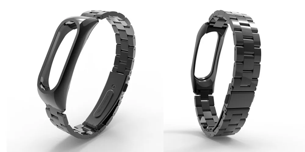 Безвинтовой mi band 2 умный Браслет для Xiao mi band 2 ремешок на запястье ремень из нержавеющей стали черный серебристый золотой