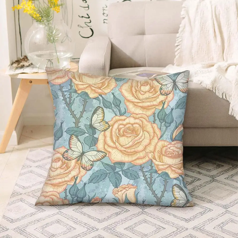 

Flowers Cushion Cover Pillow Decorative Tropical Plant Decorative Cover Cushion Pillowcover For Sofa Parrot Pillow Pillowca W5Z7