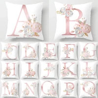 pillow letters pink floral decorative cushions pillowcase polyester cushion cover throw pillow sofa decoration pillowcover 40835