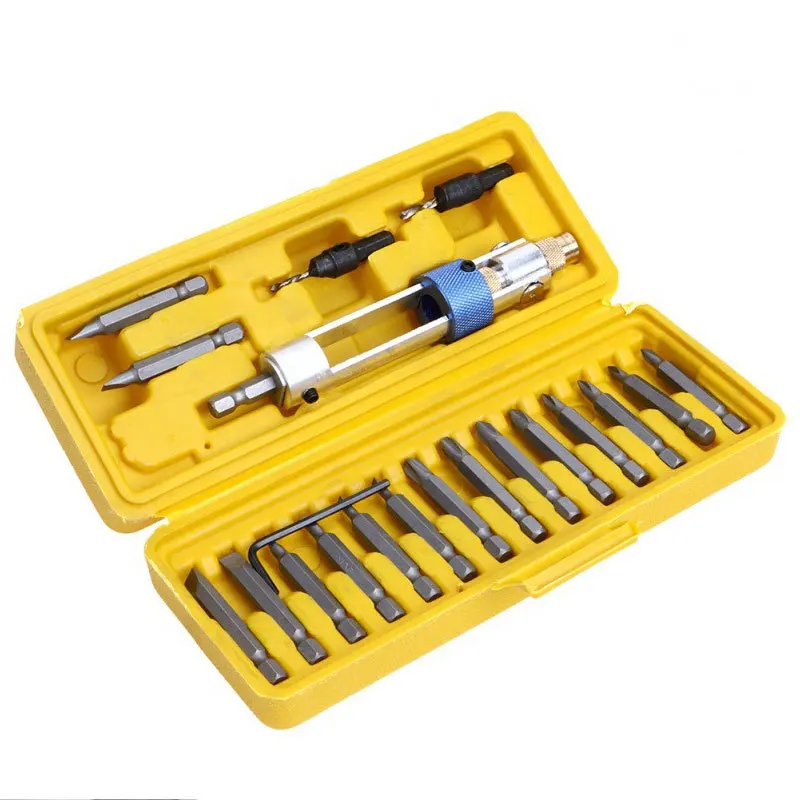 

2 in 1 Drill and Fit Screws 20pcs High Speed Steel Screwdriver Set with Carry Case Repair Tools SCVD889