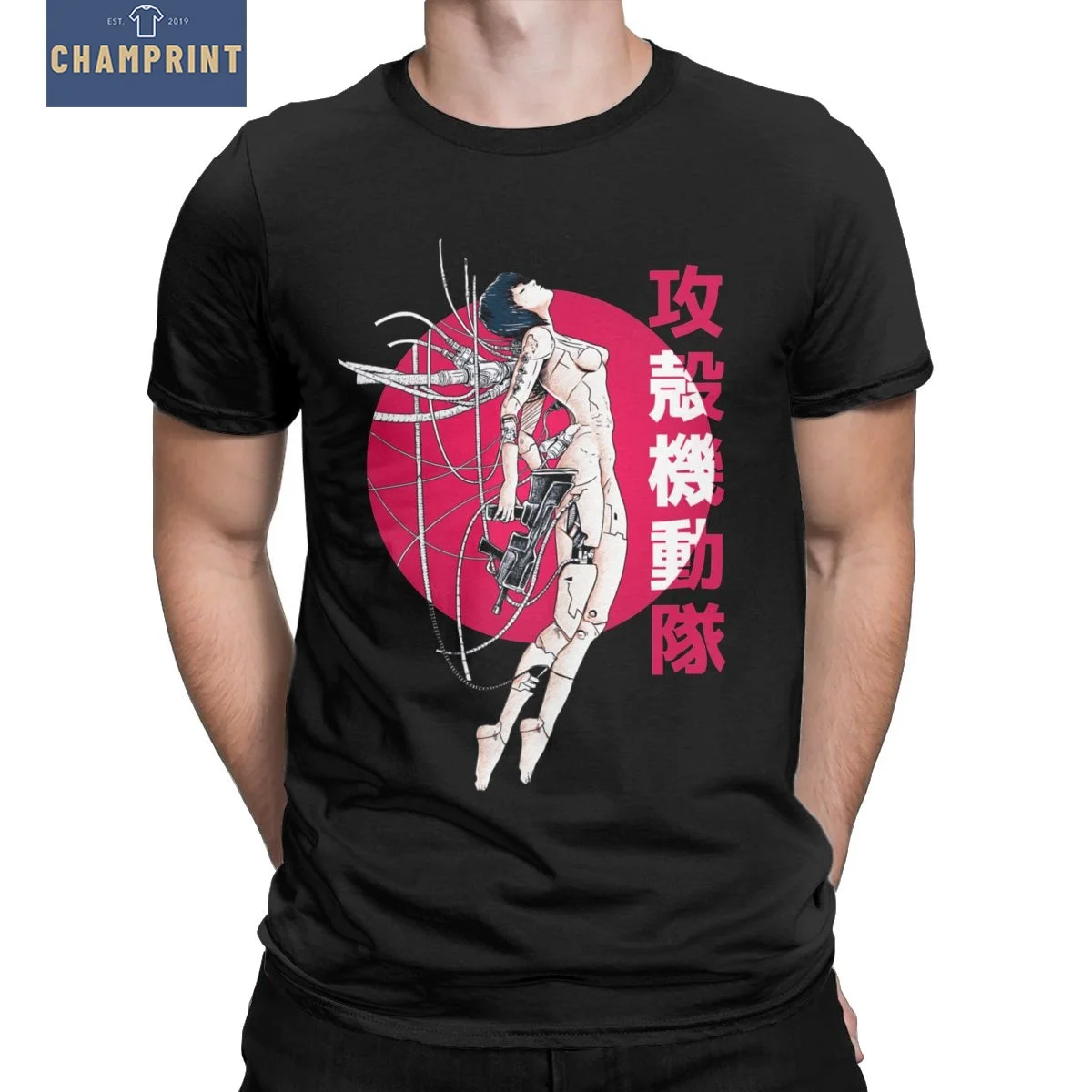 Футболка мужская хлопковая с круглым вырезом тенниска принтом призрака в