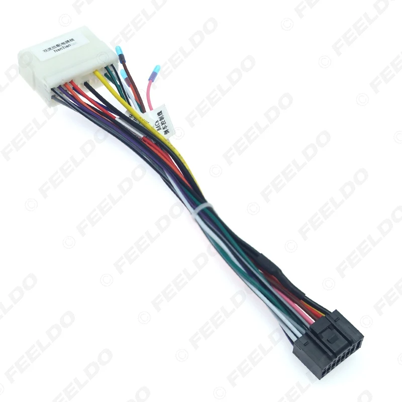 FEELDO 5Pcs Car Audio Radio 16PIN Wiring Harness Adaptor For Ssangyong Chevrolet Spark Power Calbe Plug Head Unit | Автомобили и