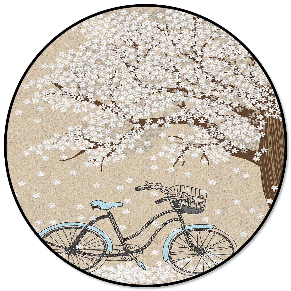 Коврики и ковровые покрытия с рисунком падающих цветов для дома гостиной Круглый