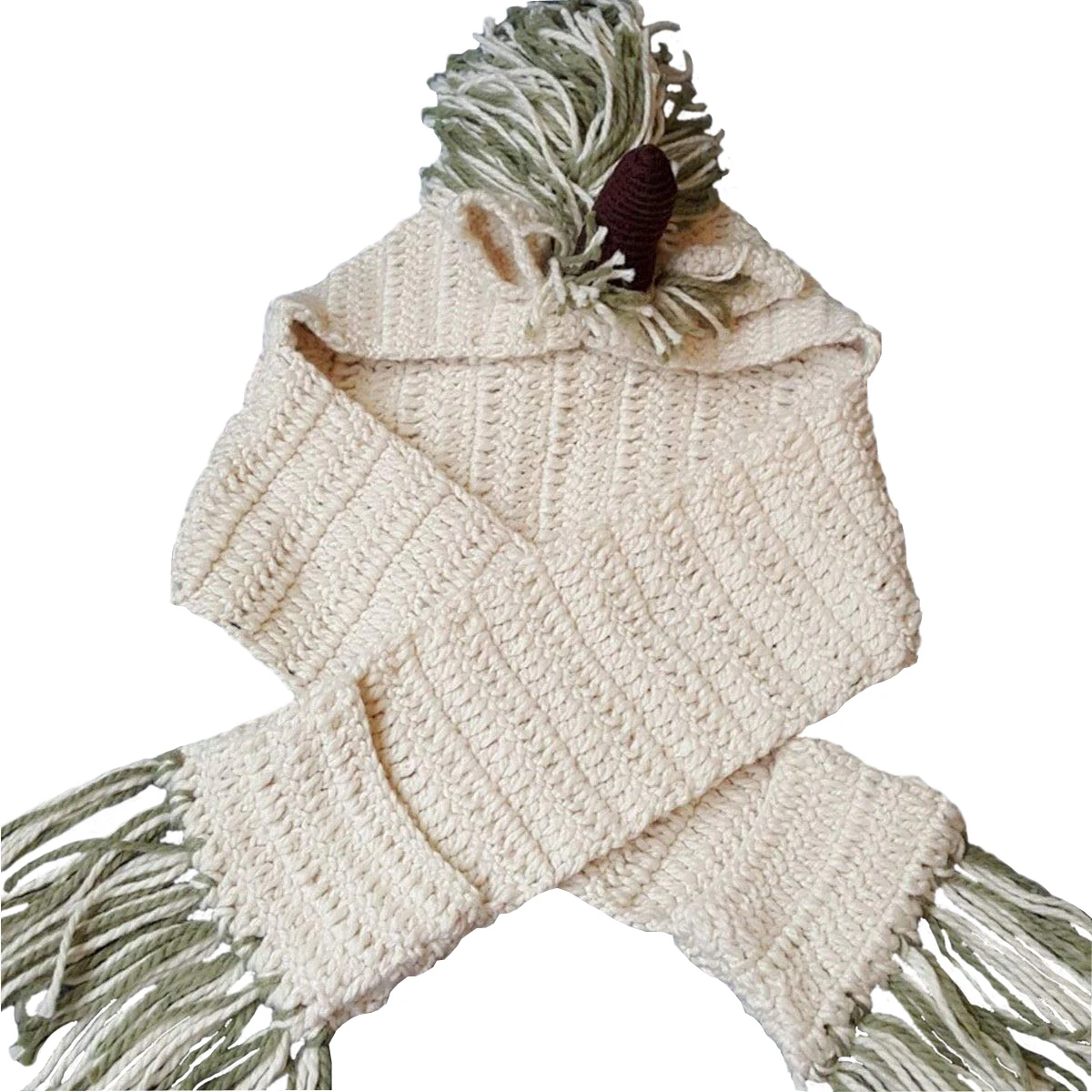 Модный новый детский зимний шарф с капюшоном в виде единорога вязаная крючком