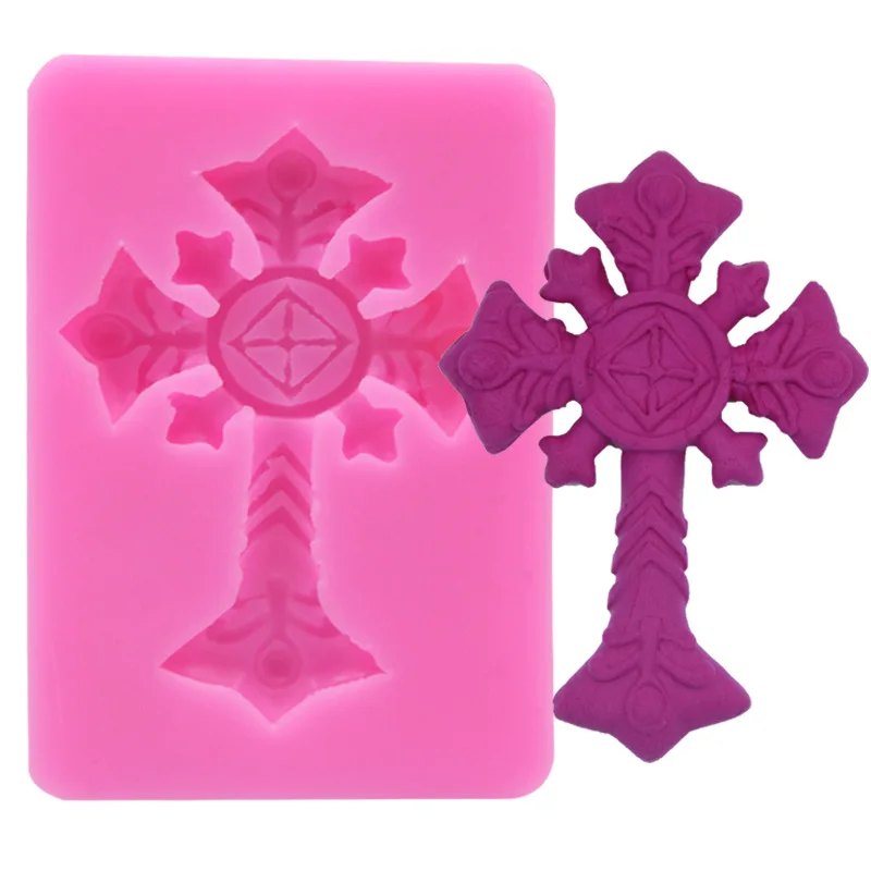 

Pretty Cross Silicone Mold For Fondant Chocolate Epoxy Sugarcraft Mould Pastry Cupcake Decorating Kitchen Accessories