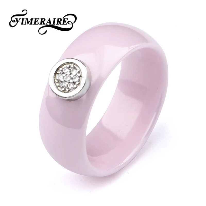 Большие 8 мм Широкие гладкие керамические кольца круглой формы с блестящим