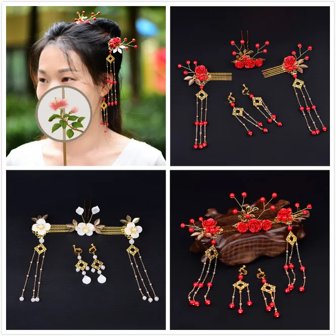 4 шт. комплект ювелирных изделий удобный Медь сплав волосы расческой изысканный