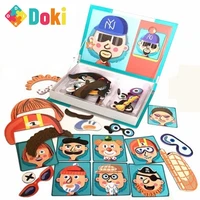 doki 3d magnetic book matching jigsaw puzzle character changing series preschool educational learning kids toys gifts