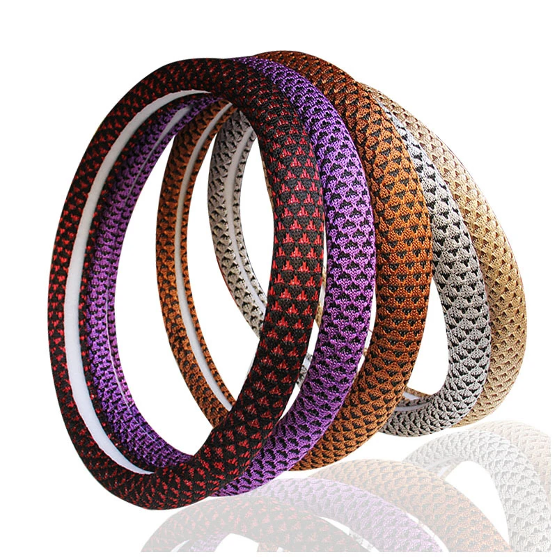 

Car Steering Wheel Cover 5 Color Choices For 37 - 38 CM 14.5"-15" M Size Thicken Ice Silk Auto Steering-Wheel Car Accessories