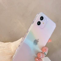 luxury rainbow aurora clear phone case for iphone 12 11 pro max mini xs x xr max 7 8 plus se 2020 transparent silicone cover