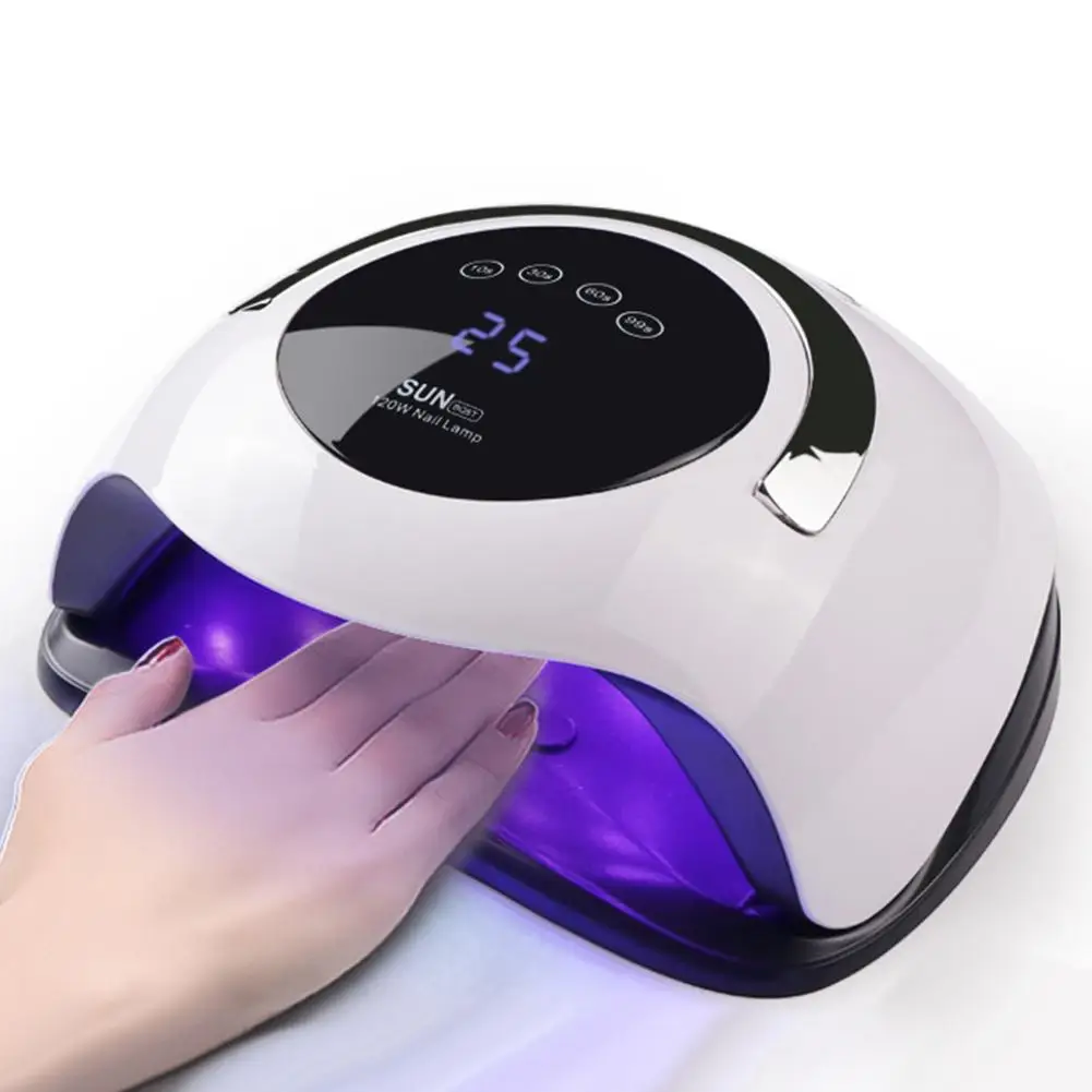 

120W Professional LED Nail Lamp Nail Dryer For Curing UV Gel Nail Polish With Motion sensing LCD Display Double Light Source