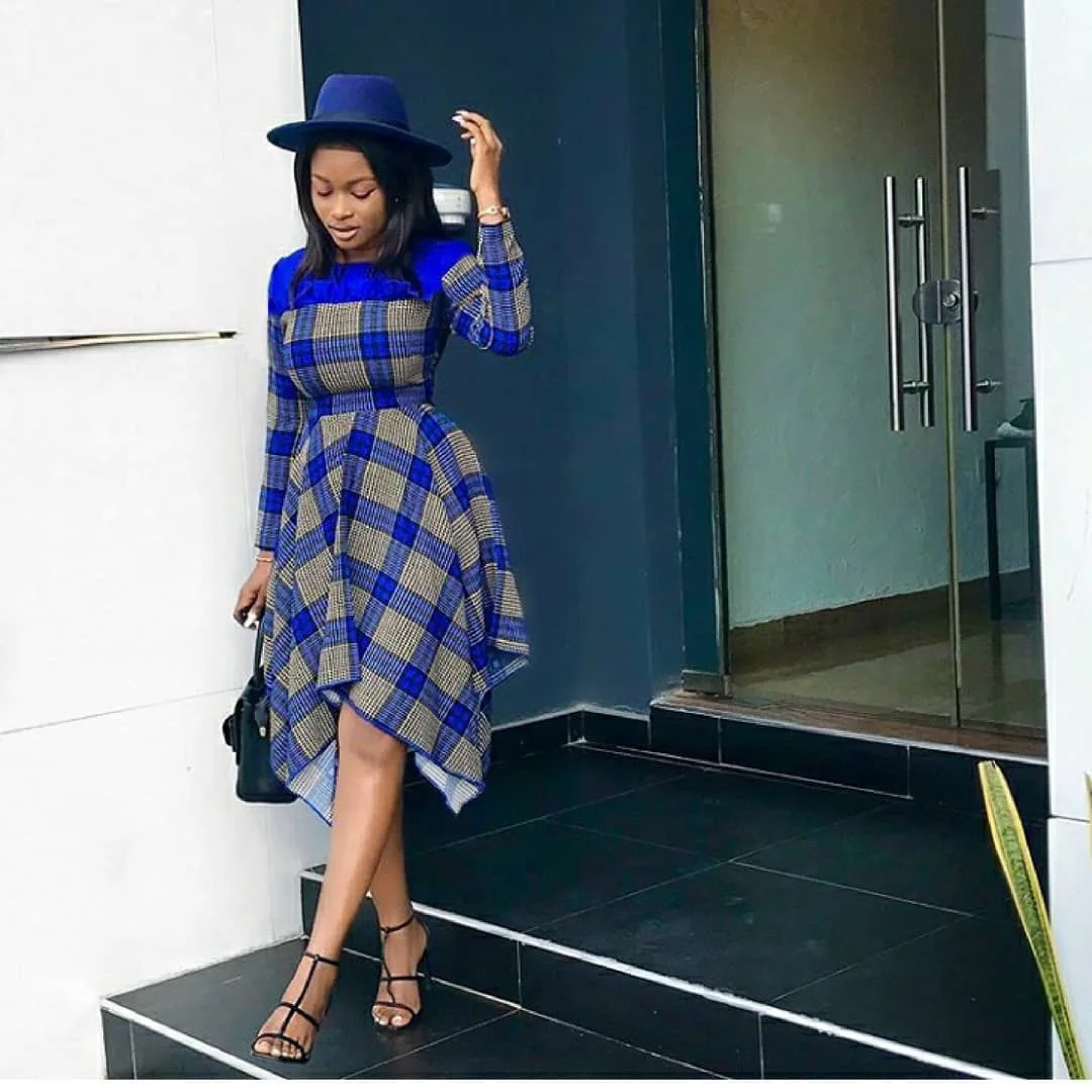 

Woman Dress Long Sleeve Vintage Plaid Print Irregular Dress Kawaii Ruffles Patchwork High Waist Dresses Wholesale Dropshipping