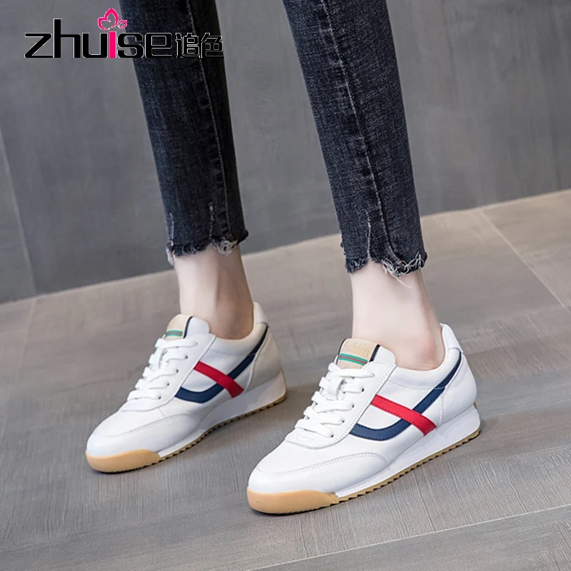 Осенняя кожаная спортивная обувь для женщин 2020 новая Корейская версия дикой