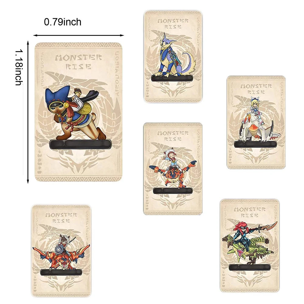 Карта NFC-метки Monster Hunter Rise Mini 9 шт. для игровых карт Amiibo Nintendo Switch /Switch Lite OLED /Wii U /3DS NS |