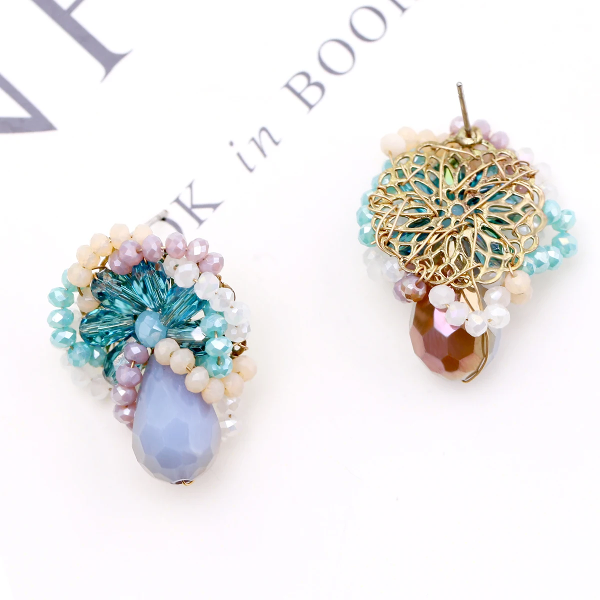 Модные серьги гвоздики с кристаллами для женщин и девочек Новое поступление