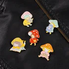Женская эмалированная брошь в виде гриба, металлическая брошь в виде хиджаба